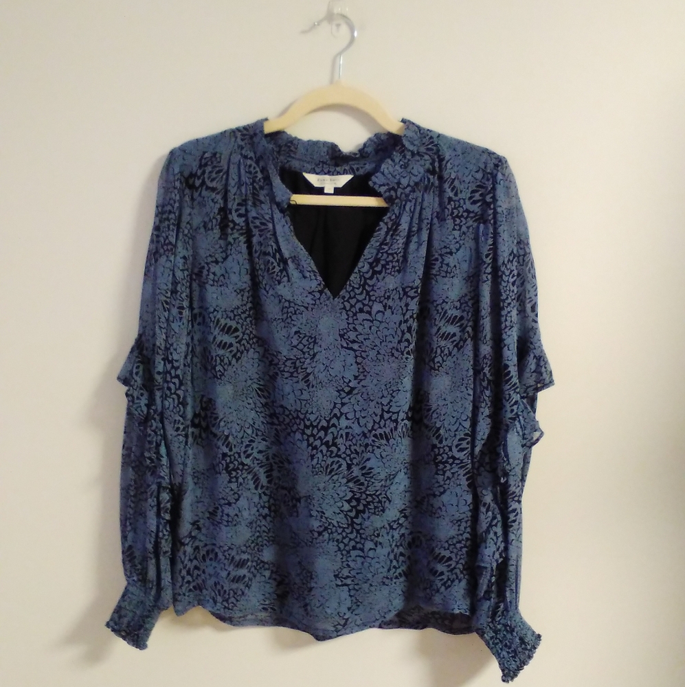 Blue Floral Women's Blouse